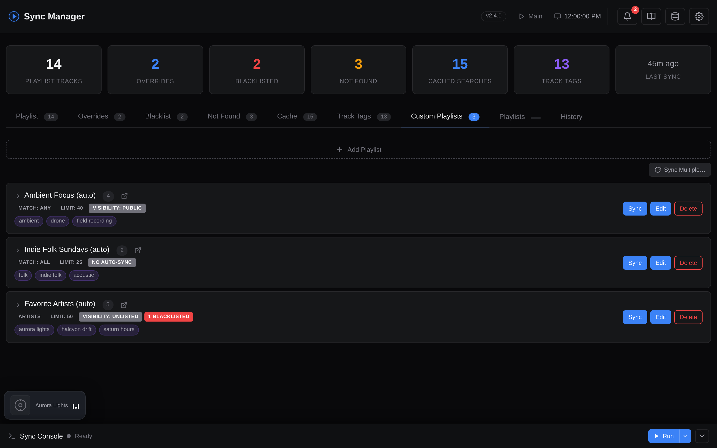 Custom Playlists